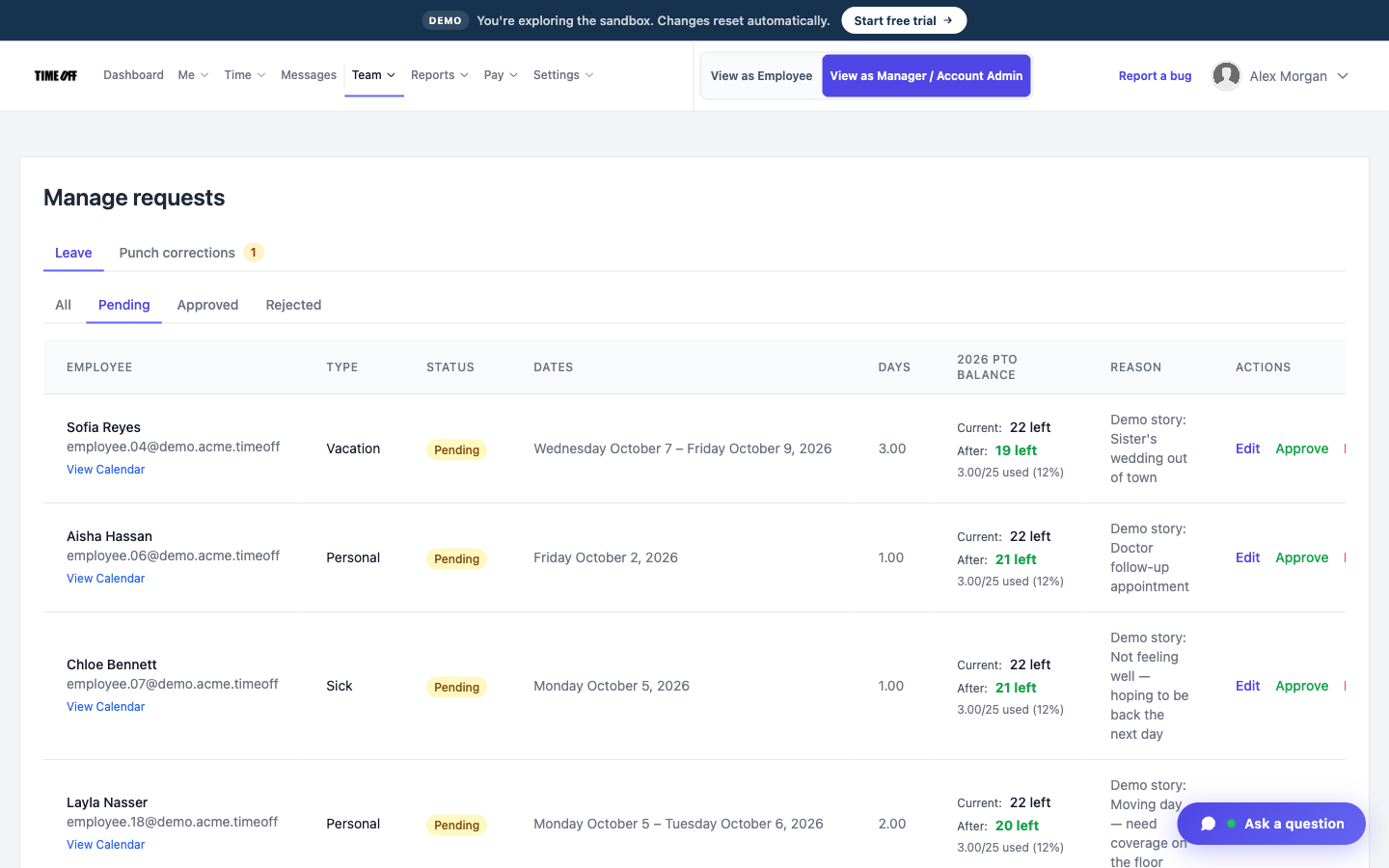 Manage Requests