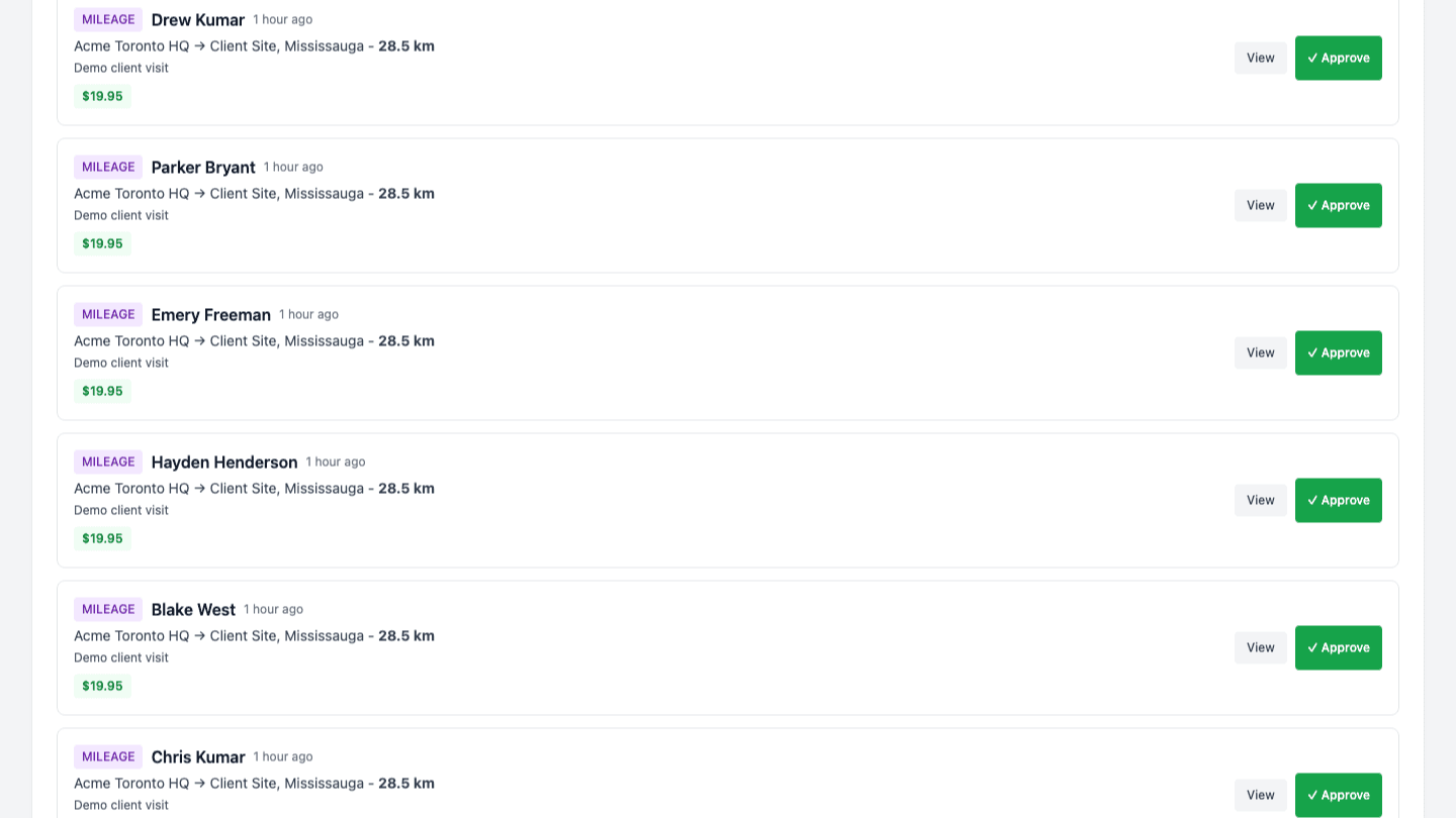 TimeOff Manager admin dashboard showing pending approvals, who is on leave today, and who is clocked in